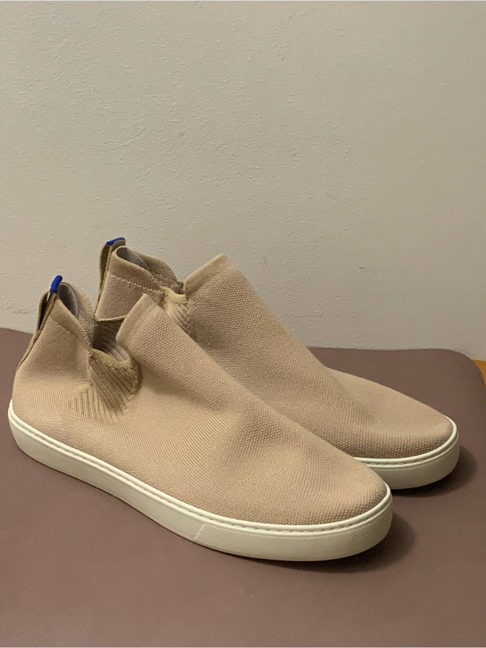 Rothy's The Chelsea Knit Slip-On Boots In Light Beige Women’s Sz 13 NWOB